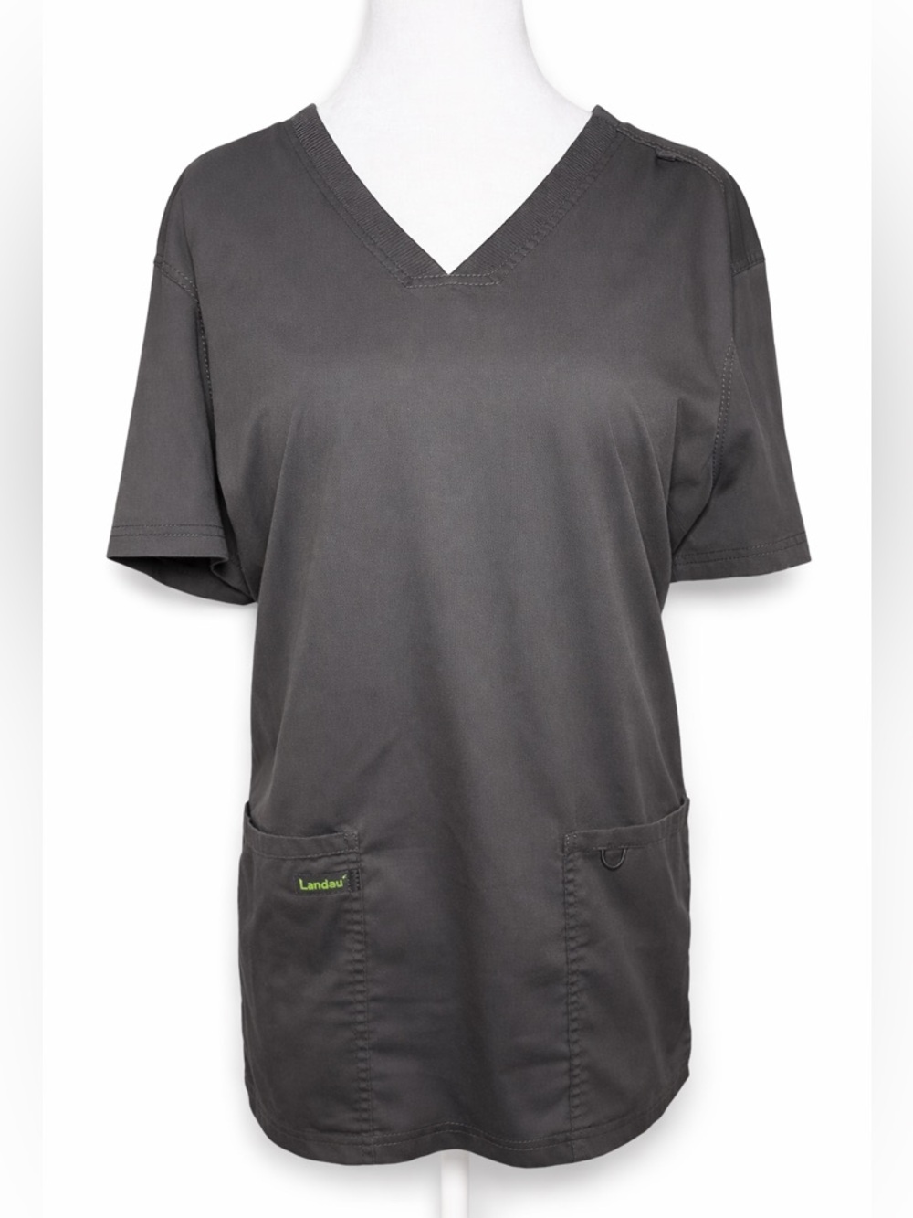 Landau ProFlex Gray Scrub Top XXL Stretch Mesh Panel Nurse Workwear